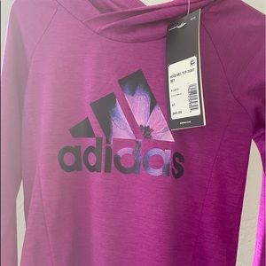 NWT- brand new toddler girls adidas set purple top with black floral pants